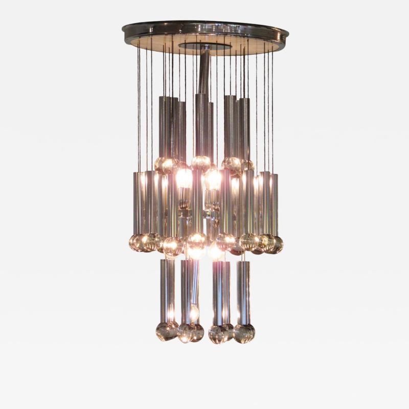 Gaetano Sciolari Gaetano Sciolari Mid Century Italian Modern Polished Chrome Chandelier