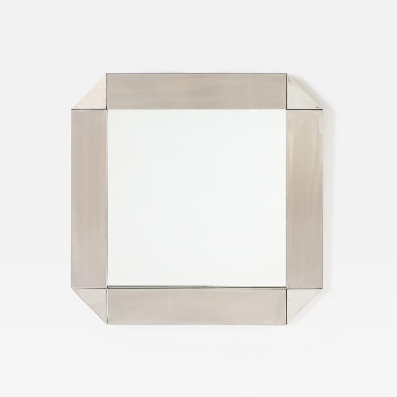Gaetano Sciolari Gaetano Sciolari for Valenti Chrome Square Mirror Italy circa 1970