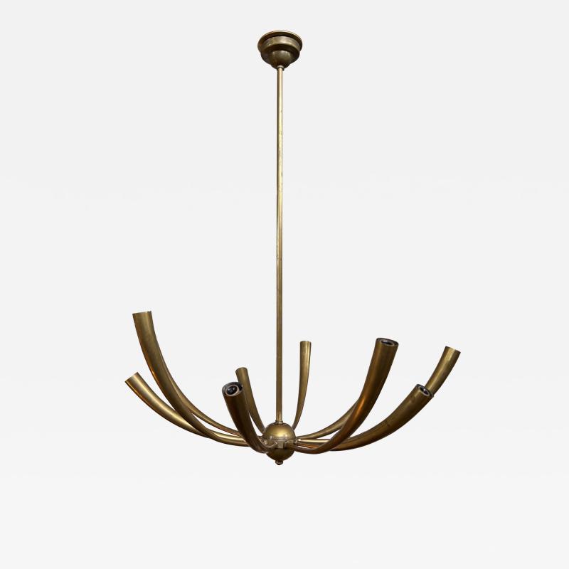 Gaetano Sciolari Italian Modern Brass Chandelier
