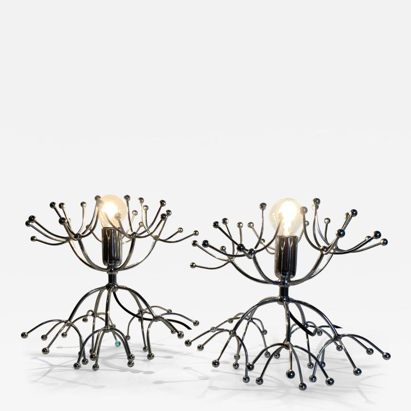 Gaetano Sciolari PAIR OF GAETANO SCIOLARI SPUTNIK TABLE LAMPS ITALY 1960s