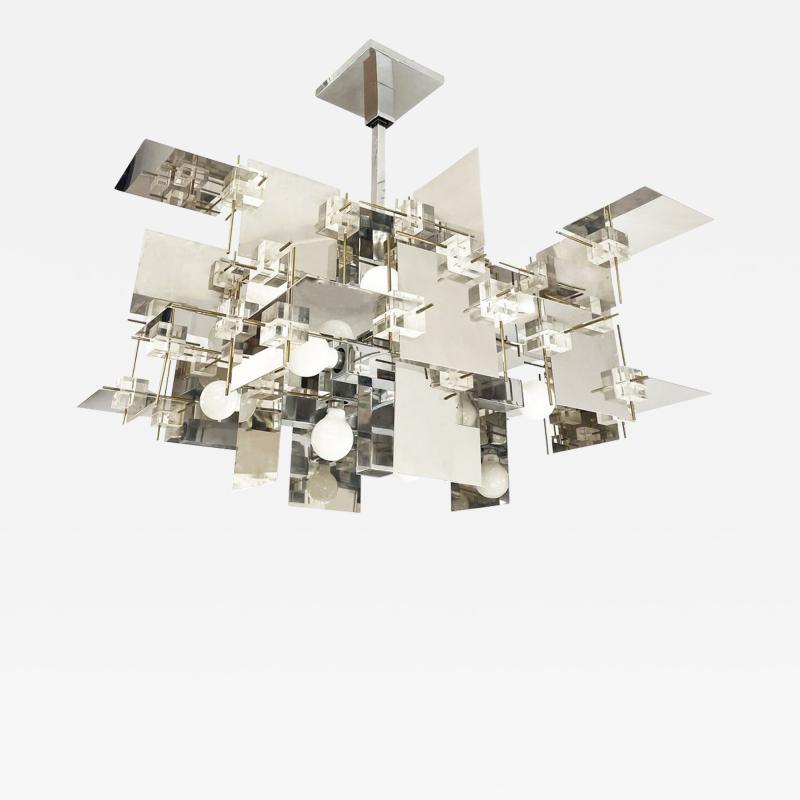 Gaetano Sciolari Rare Gaetano Sciolari Chandelier Italy 1960s