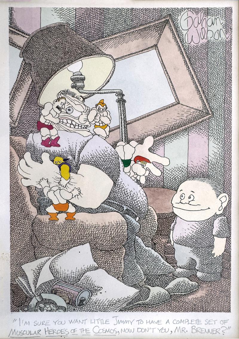 Gahan Wilson Macabre Cartoon Childrens Toys Attack Father Playboy Cartoon