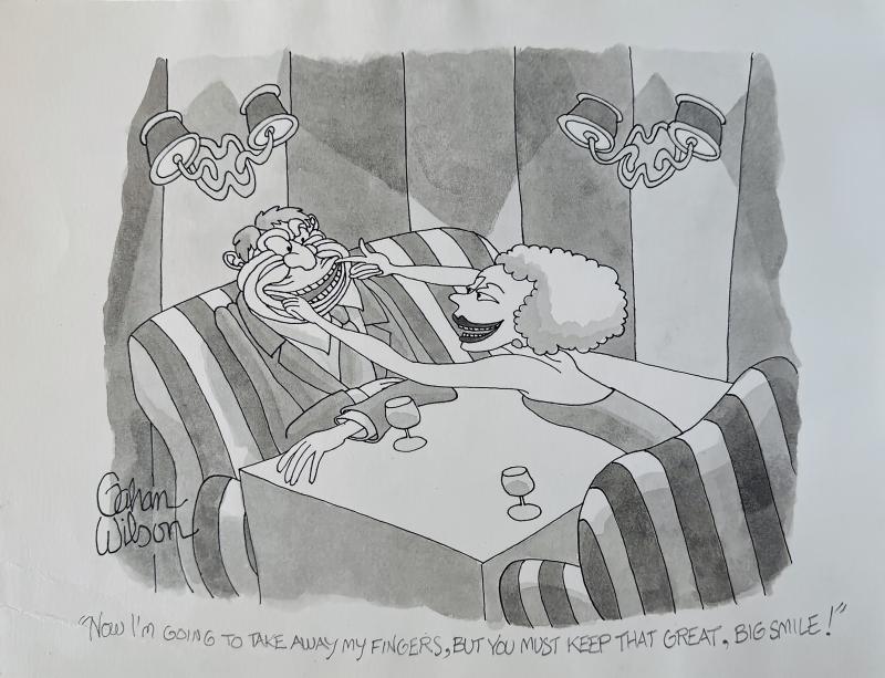 Gahan Wilson Man with Big Smile New Yorker Cartoon