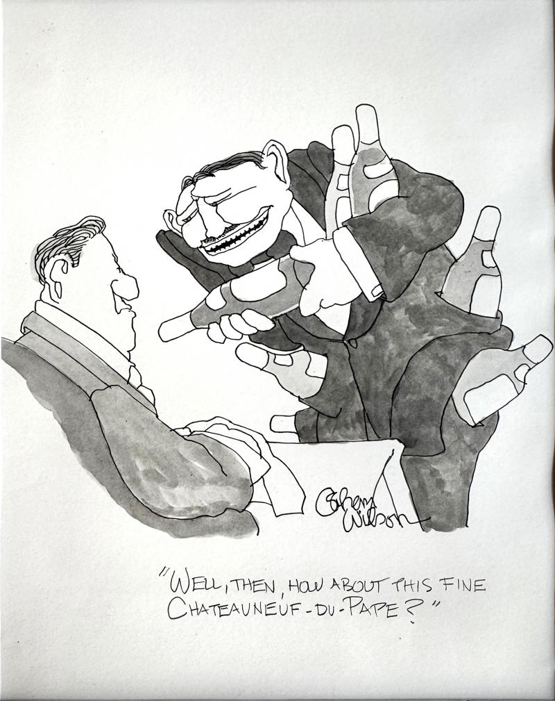 Gahan Wilson Wine Connoisseur Original Artwork by Legendary Cartoonist 