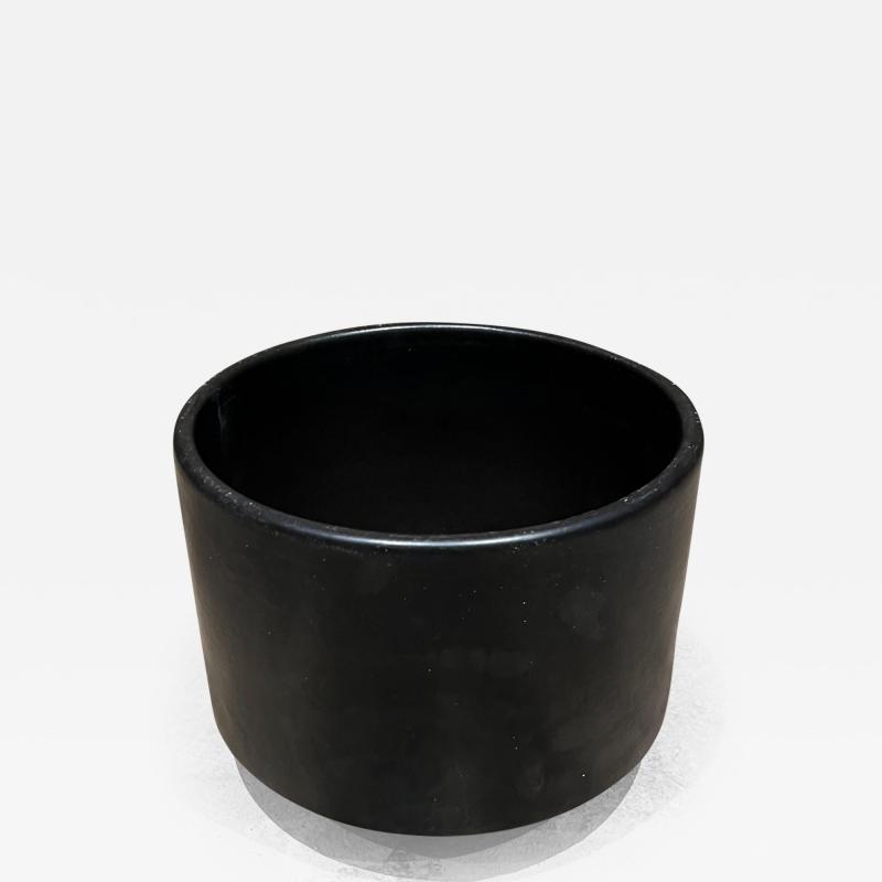 Gainey Ceramics 1960s California Pottery Modern Matte Black Midcentury Architectural Planter Pot