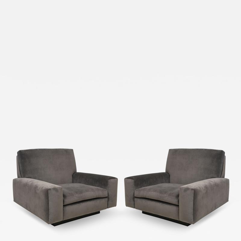 Galerie Lerebours Bespoke Pair of Low Lounge Chairs