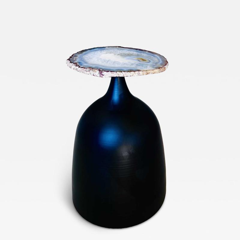 Gamboa Pangea Blue Cloud Agate Side Table