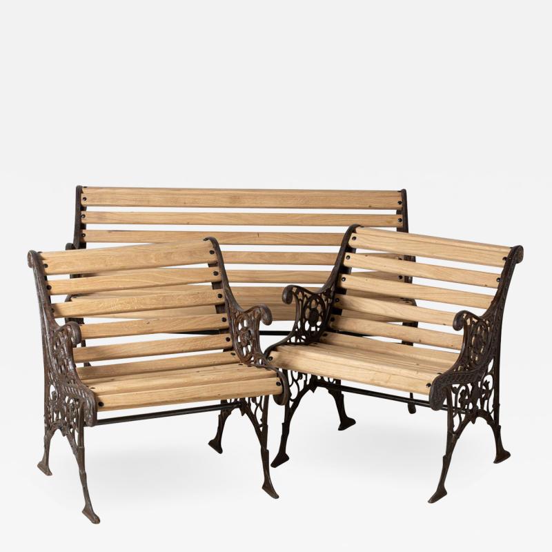 Garden set in cast iron and wood France circa 1930