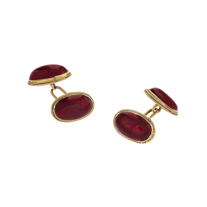 Garnet Cabochon Cufflinks