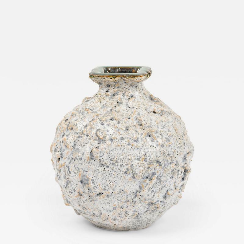 Gary DiPasquale Gary DiPasquale Contemporary Square Top Vase with Bulbous and Encrusted Texture