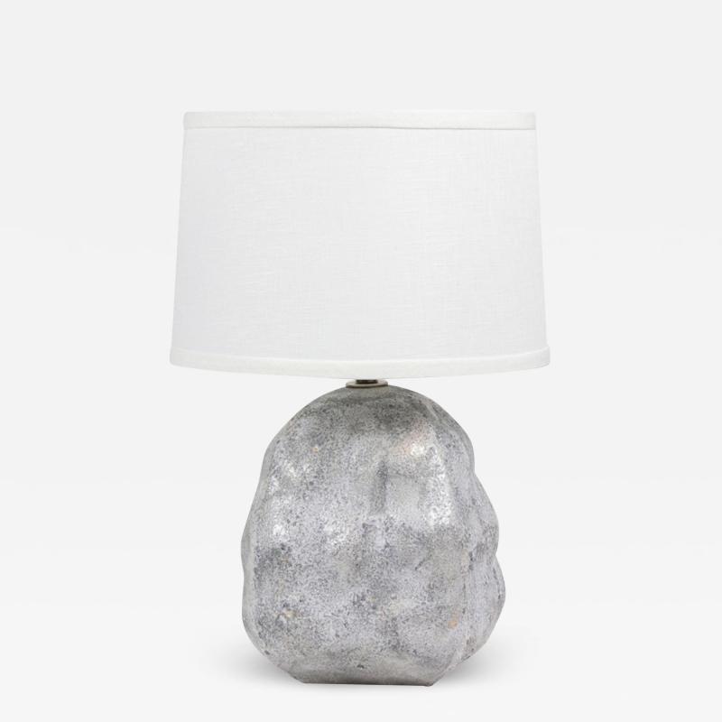 Gary DiPasquale Gary Dipasquale Contemporary Gray Textured Ceramic Bulbous Form Table Lamp