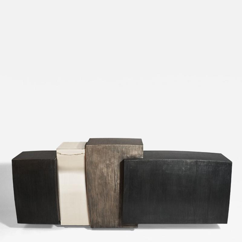 Gary Magakis Gary Magakis Blackened Steel Console with Grained and Mirrored Bronze