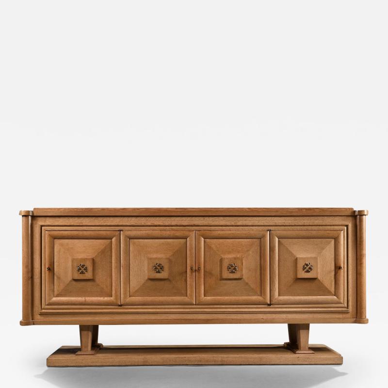 Gaston Poisson Gaston Poisson French Art Deco Cerused Oak And Bronze Sideboard