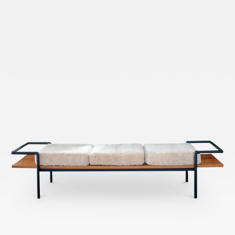 Gastone Rinaldi T904 BENCH WITH SHEARLING CUSHIONS