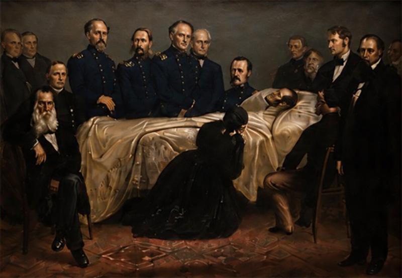 Gemalt Kromer A Kromer Bavarian active 19th century Death Bed of Lincoln 1867