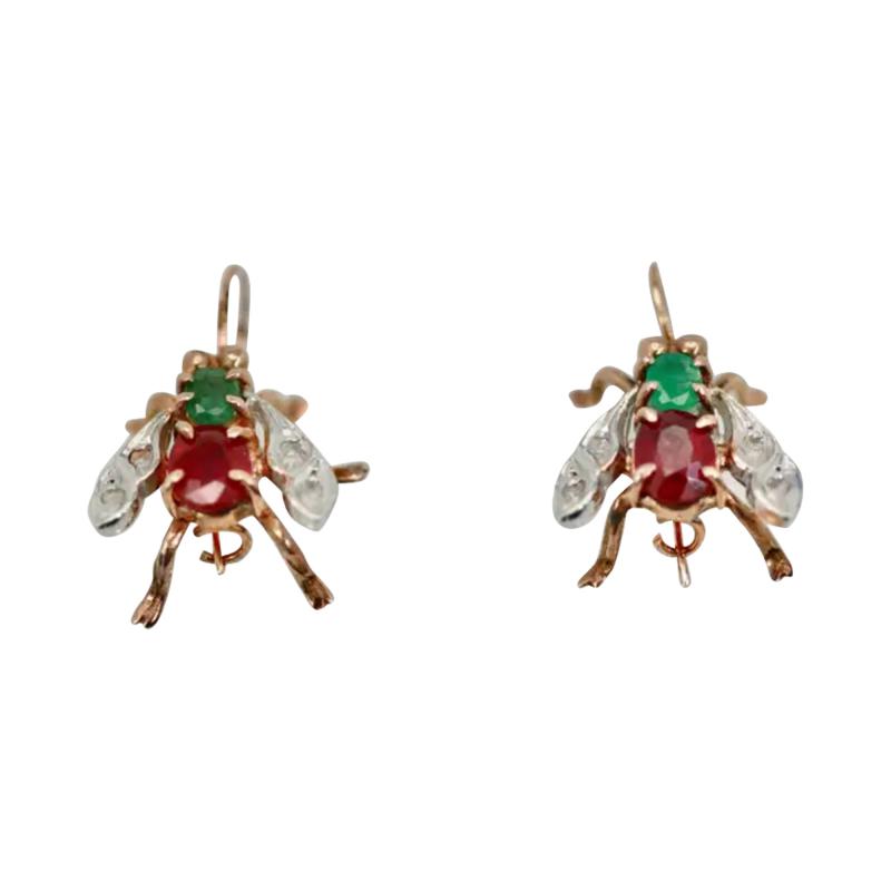 Gemstone 14K Yellow Gold Fly Earrings