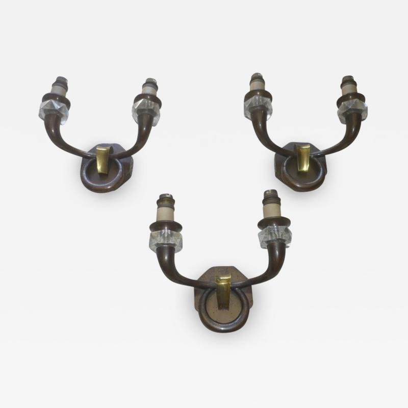Genet et Michon Genet et Michon Set of 3 Bronze Sconces