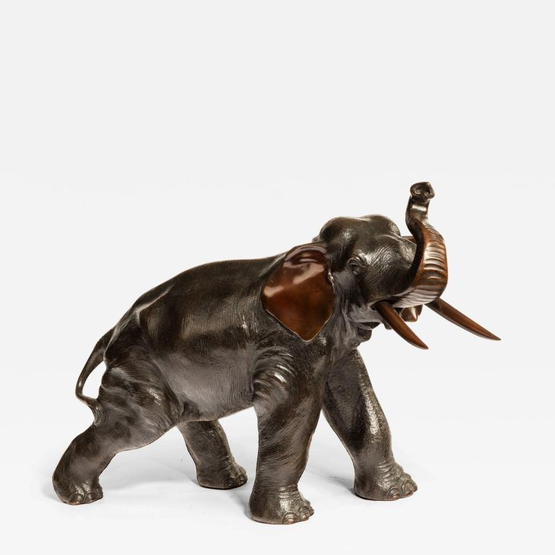 Genryusai Seiya A Meiji period bronze elephant by Genryusai Seiya