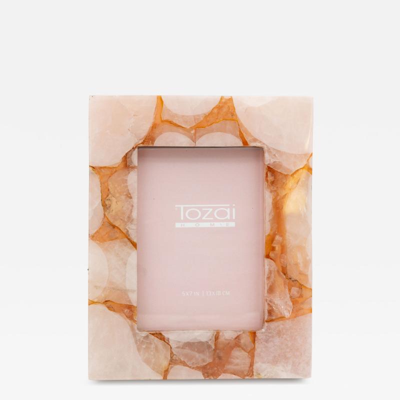 Genuine Pink Quartz Glass 5 x 7 photo frame by Tozai Home 2015