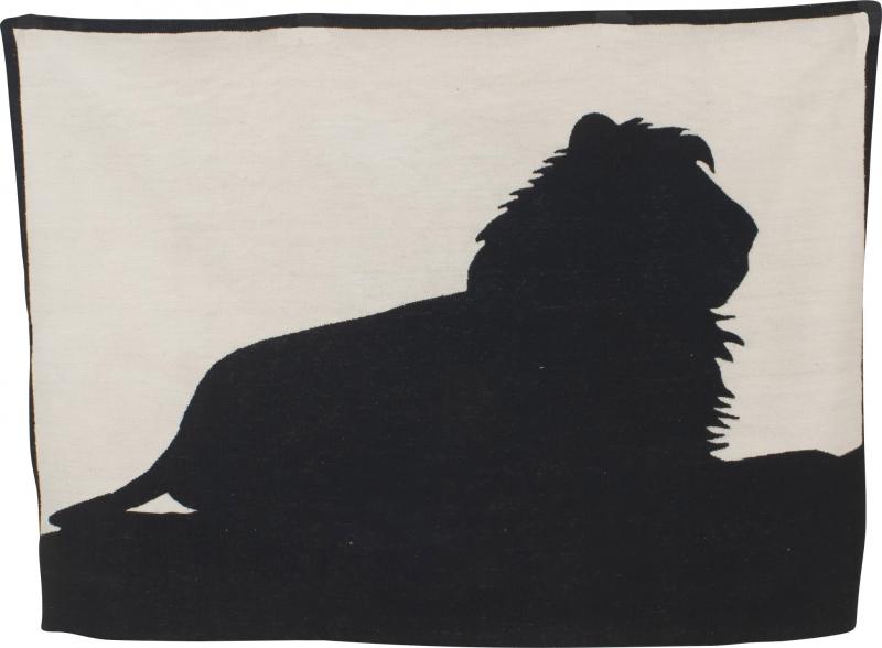 Geoffrey Bradfield Contemporary Black And White Bradfield Lion Tapestry