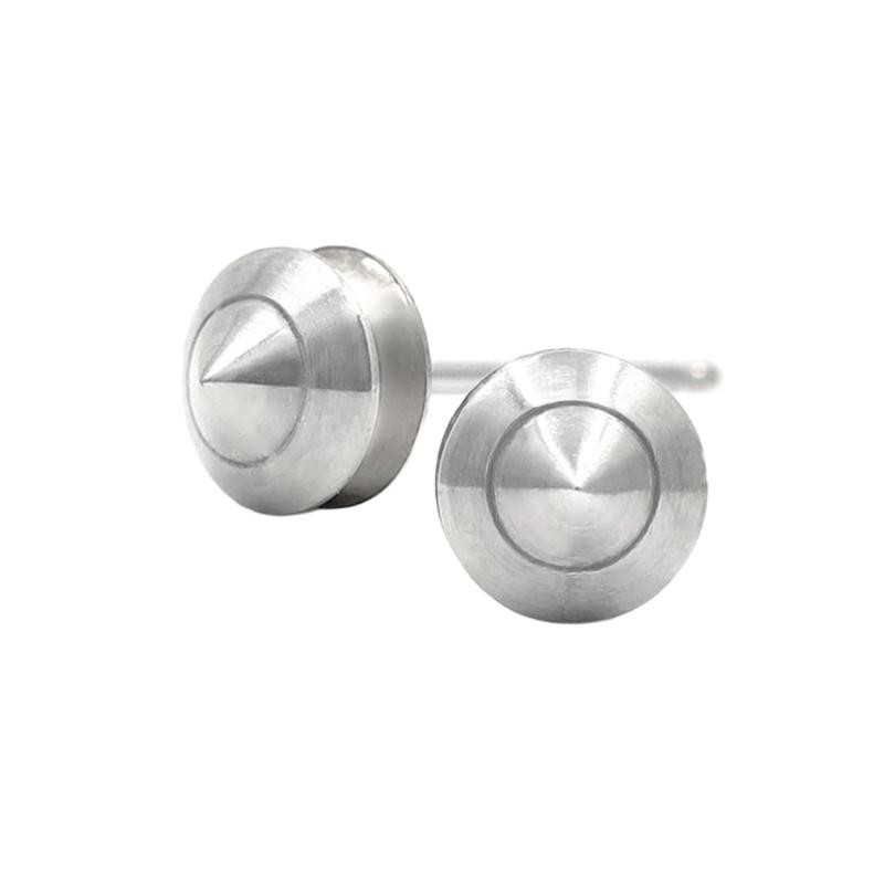 Geoffrey Good Geoffrey Good Matte Silver Bullet Stud Earrings