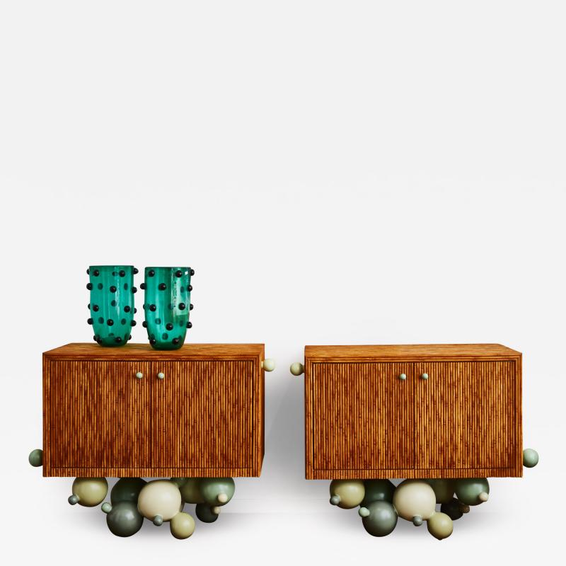 Geoffroy Nicolet Pair of wooden cabinets by G Nicolet