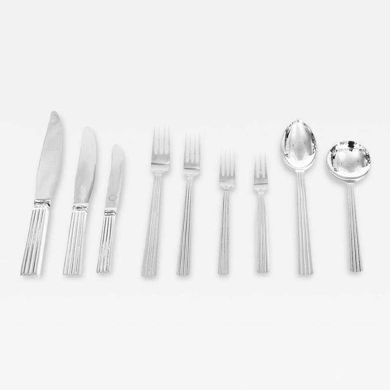 Georg Jensen 142 Pieces Georg Jensen1930s 1940s Sterling Silver Bernadotte Flatware