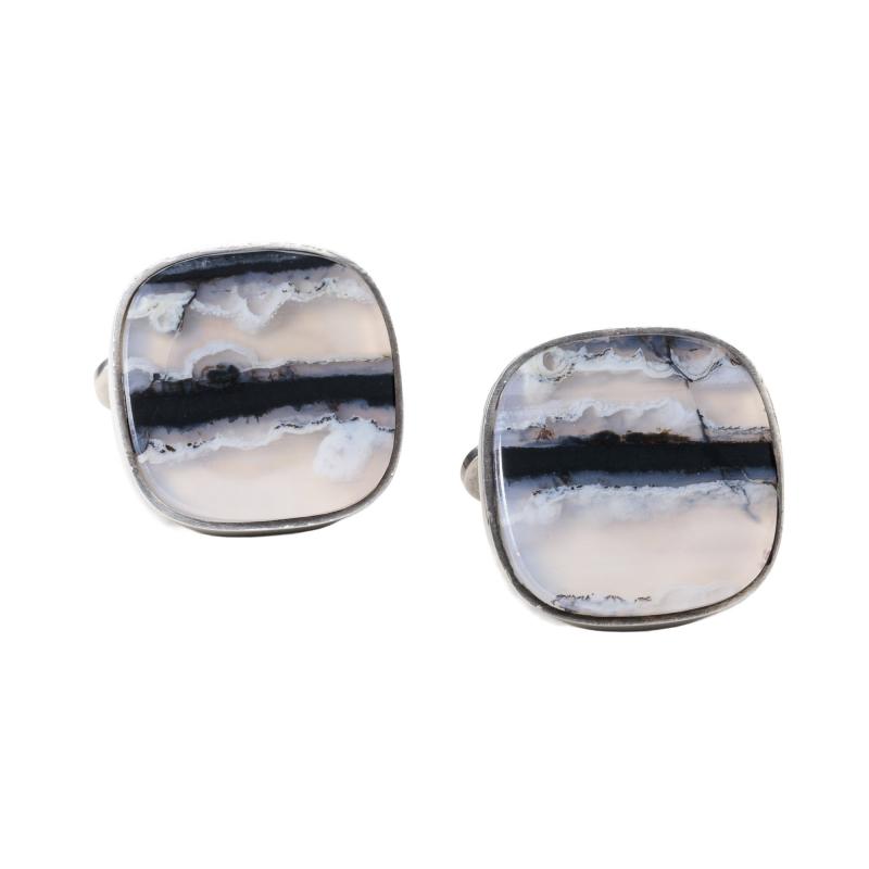 Georg Jensen Cufflinks 131A Sterling GJS ZebraJasper