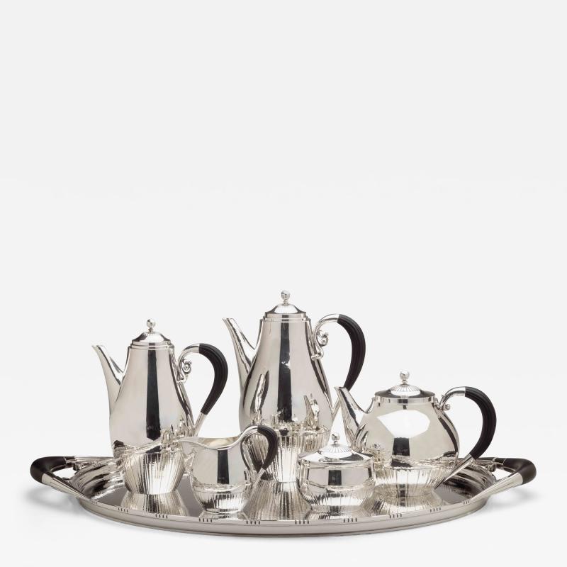 Georg Jensen Georg Jensen Art Deco Coffee Tea Service Designed by Johan Rohde