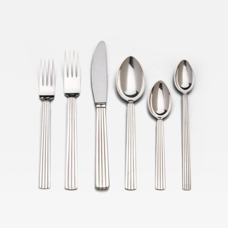 Georg Jensen Georg Jensen Bernadotte Sterling Flatware Service for 12 Sigvard Bernadotte