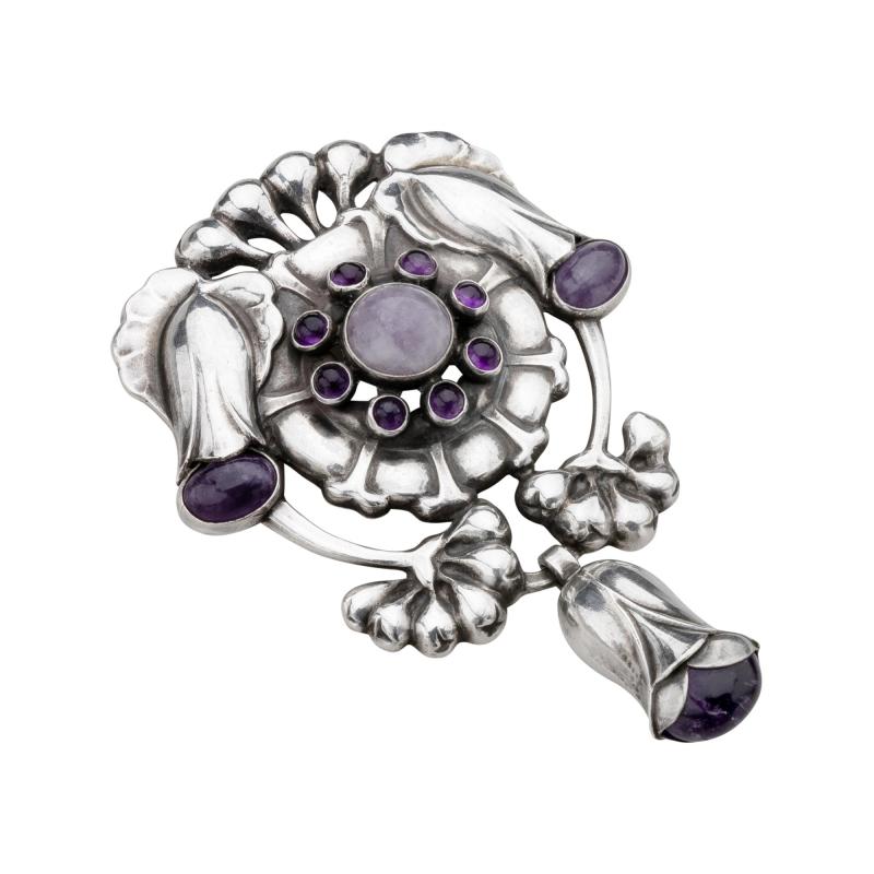 Georg Jensen Georg Jensen Brooch No 85 with Amethyst