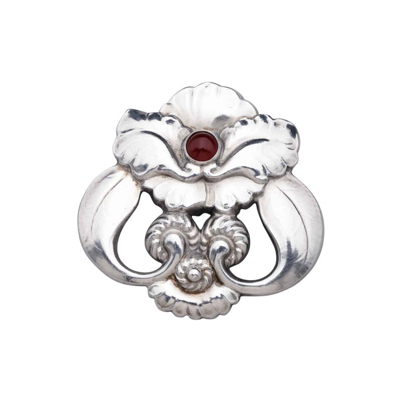 Georg Jensen Georg Jensen Brooch No 97 with Carnelian