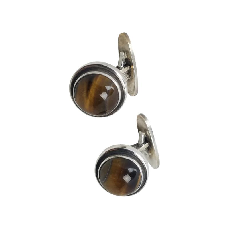 Georg Jensen Georg Jensen Cufflinks No 44D Sterling Silver Tiger Eye