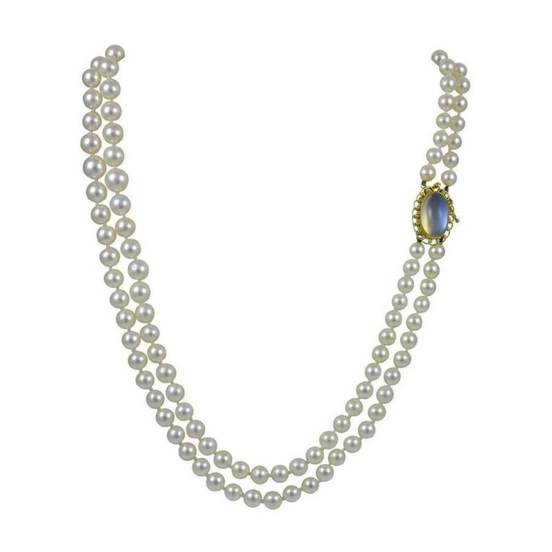 Georg Jensen Georg Jensen Pearl Necklace No 43 with Moonstone