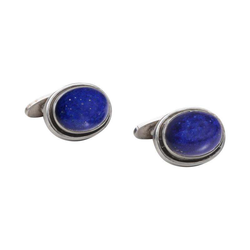 Georg Jensen Georg Jensen Silver Lapis Cufflinks No 44A Designed by Harald Nielsen