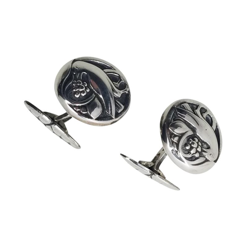 Georg Jensen Georg Jensen Sterling Silver Bird And Berry Cufflinks No 43