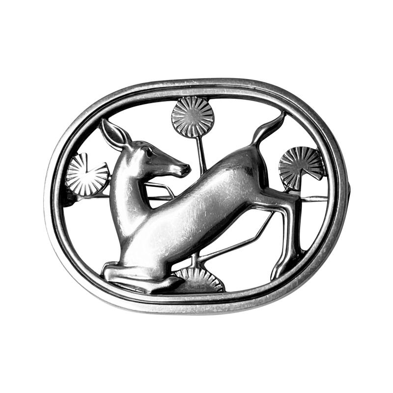 Georg Jensen Georg Jensen Sterling Silver Deer Brooch