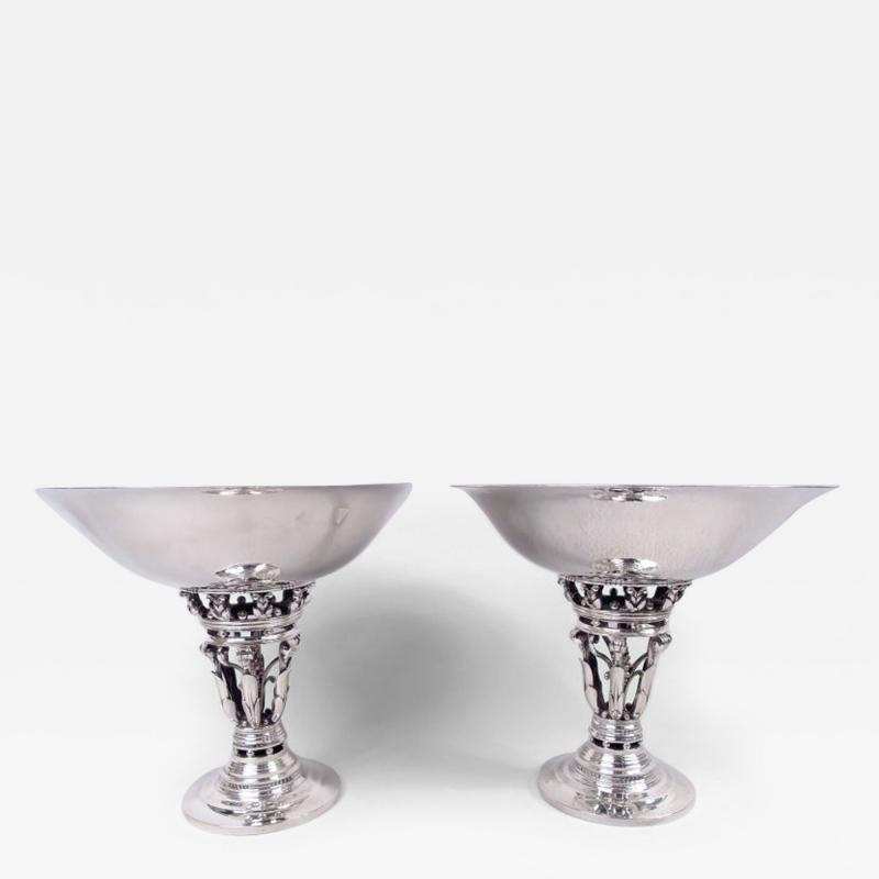 Georg Jensen Pair of Early Georg Jensen Danish Modern Princess Bowls