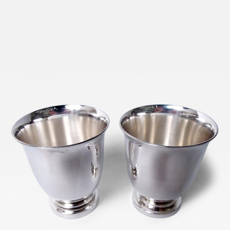 Georg Jensen Pair of Georg Jensen Pyramid Sterling Silver Bar Cups