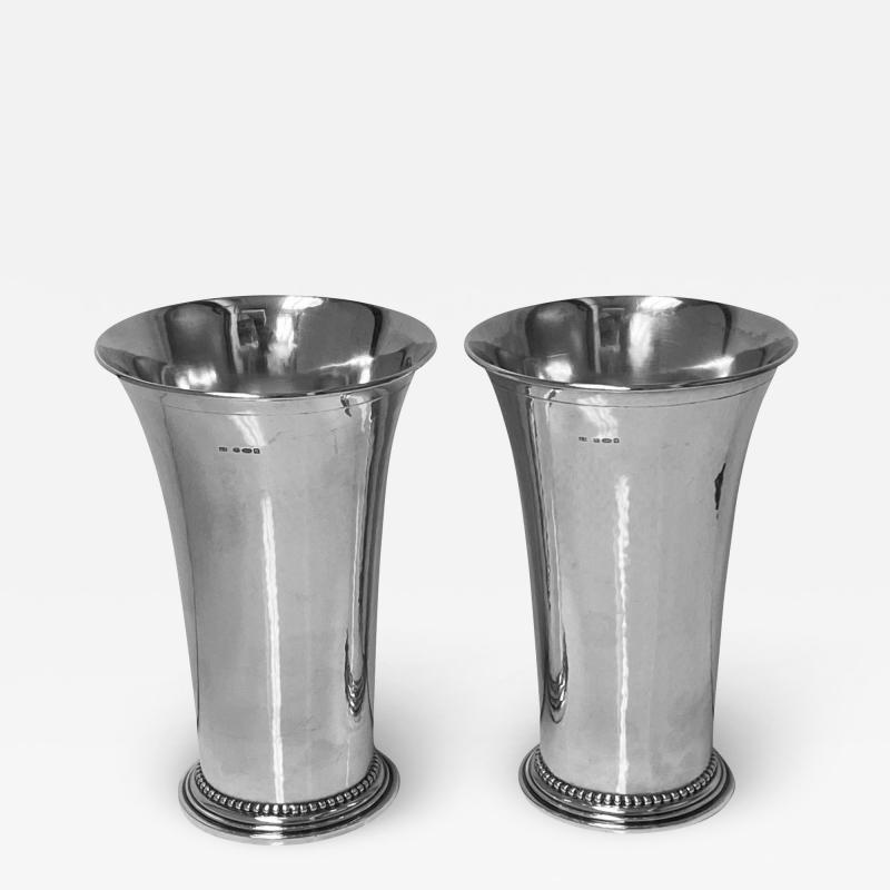 Georg Jensen Pair of Georg Jensen Sterling Vases C 1931