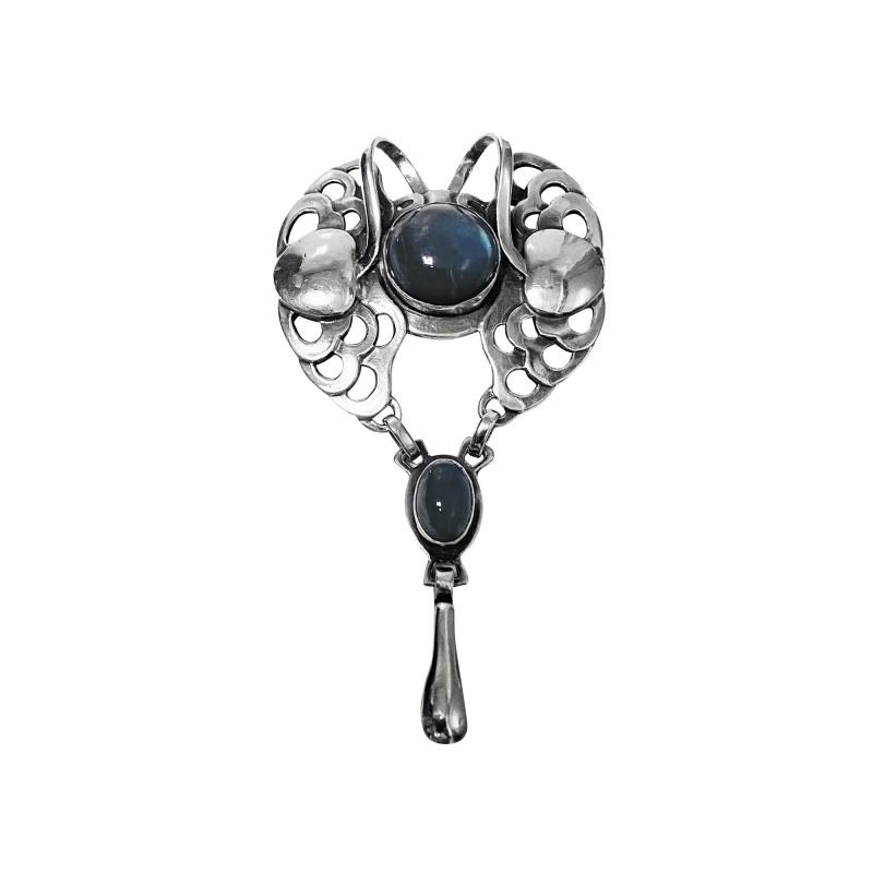 Georg Jensen Rare early Georg Jensen 1904 large drop Pendant Brooch Denmark 1904