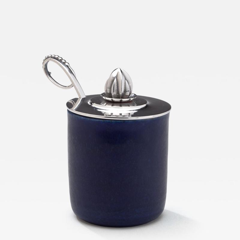 Georg Jensen Saxbo Jam Marmalade Jar with Georg Jensen Lid Spoon
