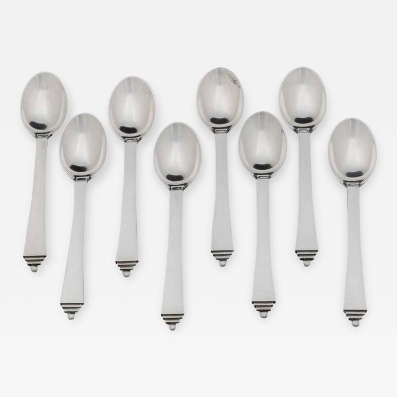 Georg Jensen Set of Eight Demitasse Spoons by Georg Jensen