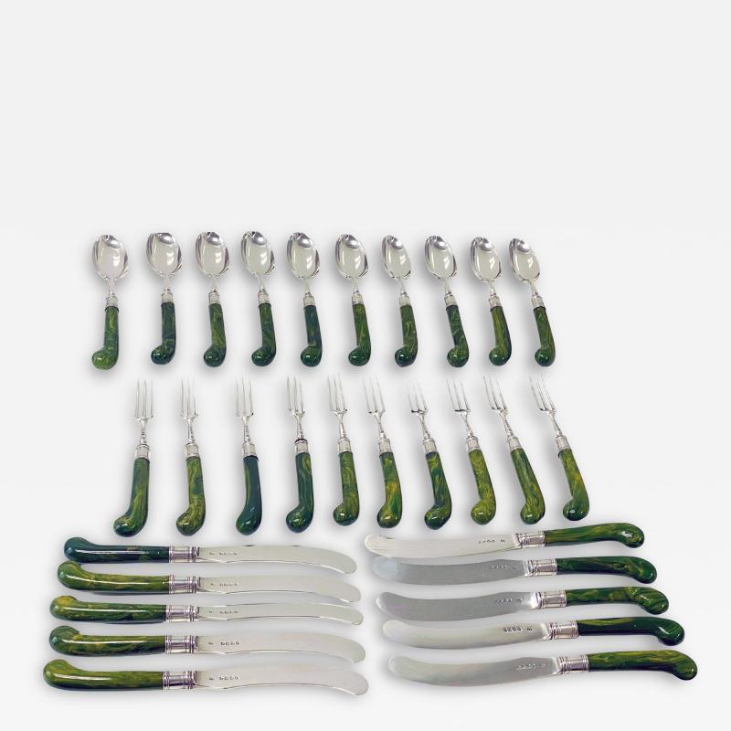 George Adams English Antique Silver dessert lunch fruit set London 1878 Geo Adams