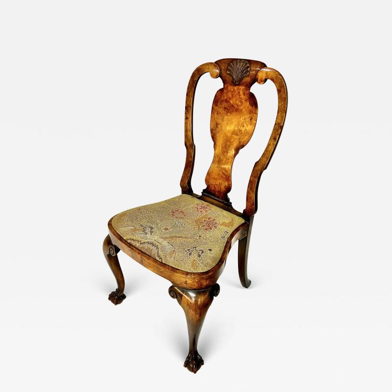 George I Burl Walnut Side Chair