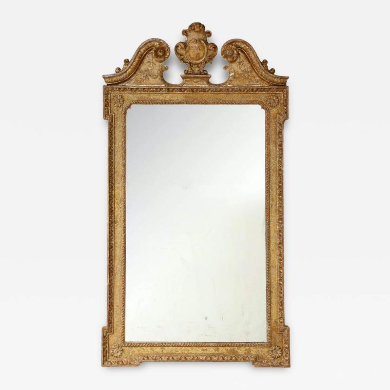 George II Gilt Mirror of Architectural Form