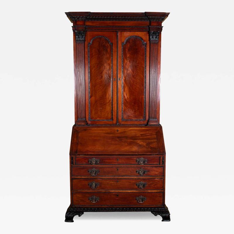 George II Mahogany Architectural Secretary Desk