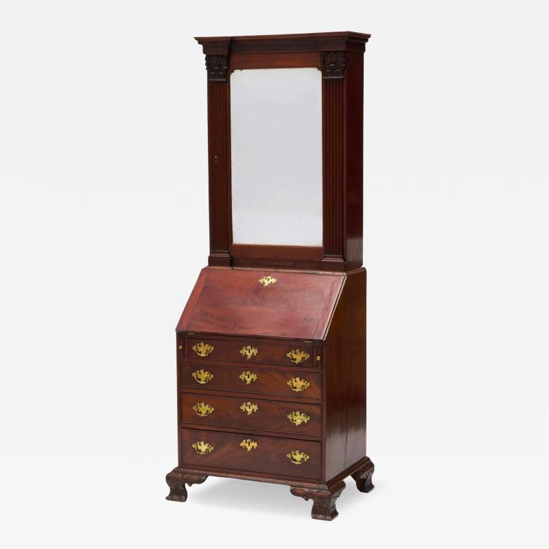 George II Mahogany Bureau Bookcase c 1740