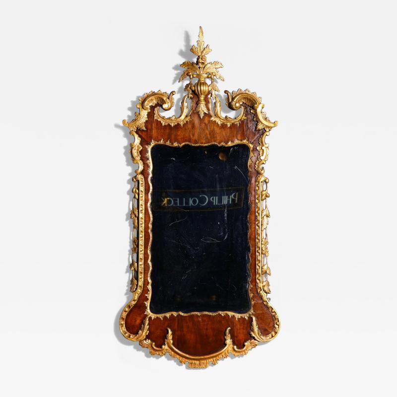 George II Parcel Gilt Mahogany Mirror