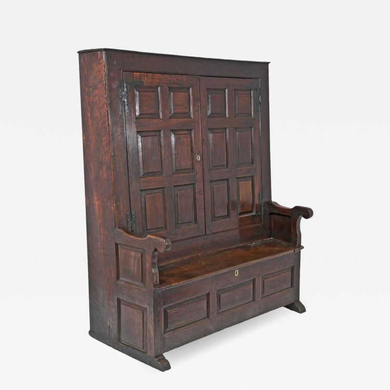 George II Period Oak Bacon Settle England Circa 1720